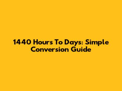 1440 Hours To Days: Simple Conversion Guide