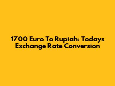 1700 Euro To Rupiah: Today's Exchange Rate Conversion