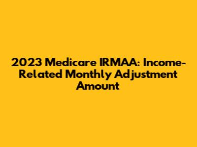 2023 Medicare IRMAA: Income-Related Monthly Adjustment Amount