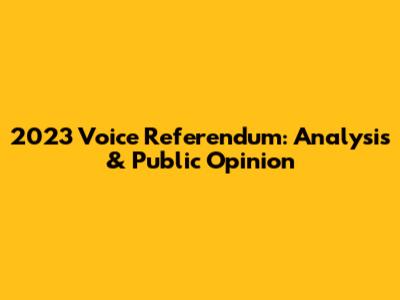 2023 Voice Referendum: Analysis & Public Opinion