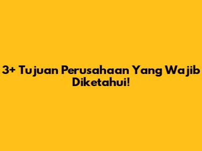 3+ Tujuan Perusahaan Yang Wajib Diketahui!