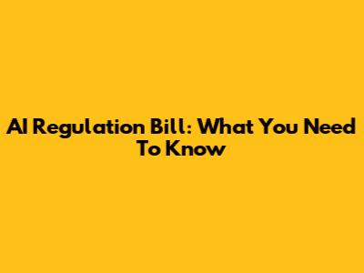 AI Regulation Bill: What You Need To Know