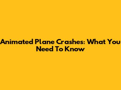Animated Plane Crashes: What You Need To Know
