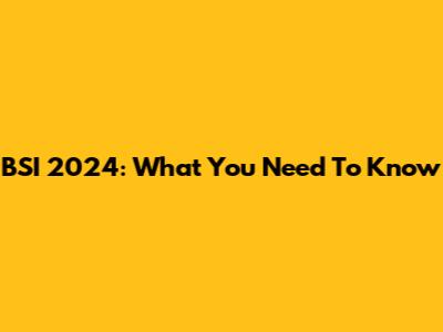 BSI 2024: What You Need To Know
