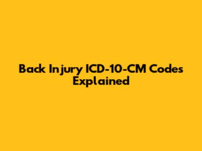Back Injury ICD-10-CM Codes Explained