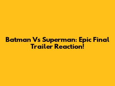 Batman Vs Superman: Epic Final Trailer Reaction!
