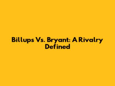 Billups Vs. Bryant: A Rivalry Defined