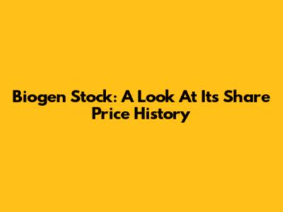 Biogen Stock: A Look At Its Share Price History