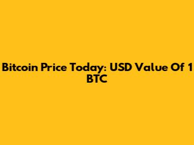 Bitcoin Price Today: USD Value Of 1 BTC