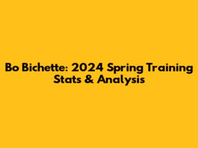 Bo Bichette: 2024 Spring Training Stats & Analysis