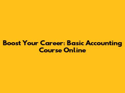 Boost Your Career: Basic Accounting Course Online