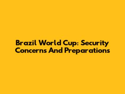 Brazil World Cup: Security Concerns And Preparations