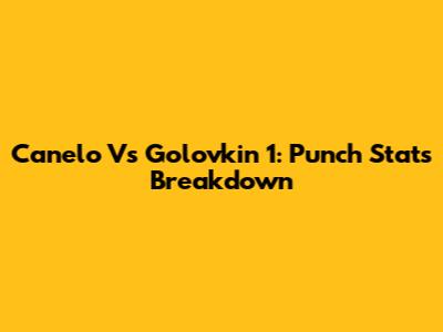 Canelo Vs Golovkin 1: Punch Stats Breakdown