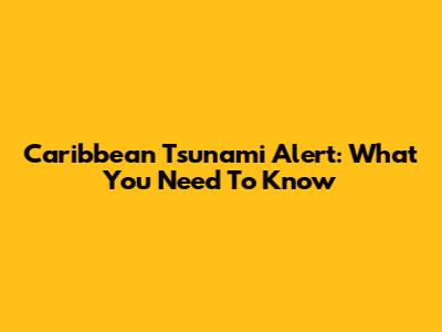 Caribbean Tsunami Alert: What You Need To Know