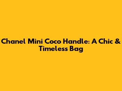 Chanel Mini Coco Handle: A Chic & Timeless Bag