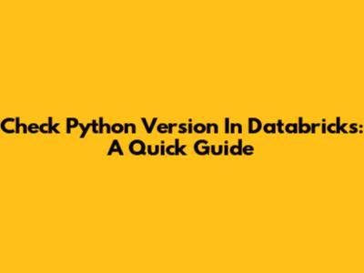 Check Python Version In Databricks: A Quick Guide