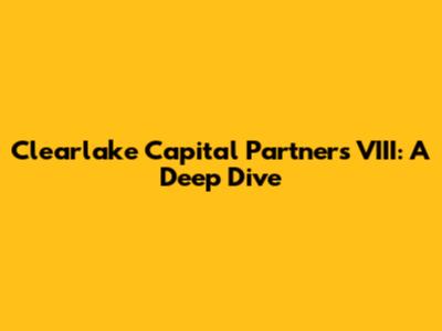 Clearlake Capital Partners VIII: A Deep Dive