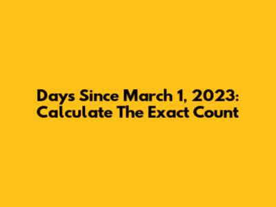 Days Since March 1, 2023: Calculate The Exact Count
