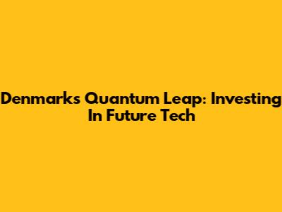 Denmark's Quantum Leap: Investing In Future Tech