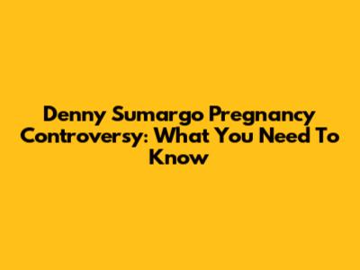 Denny Sumargo Pregnancy Controversy: What You Need To Know
