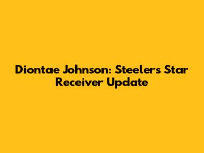 Diontae Johnson: Steelers Star Receiver Update