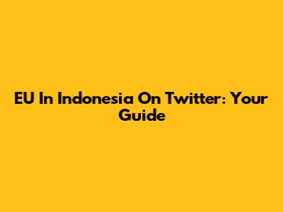 EU In Indonesia On Twitter: Your Guide