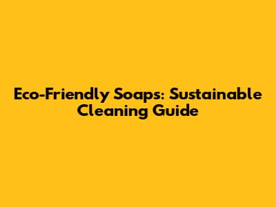 Eco-Friendly Soaps: Sustainable Cleaning Guide