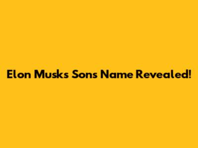 Elon Musk's Son's Name Revealed!