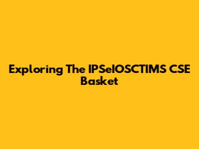 Exploring The IPSeIOSCTIMS CSE Basket