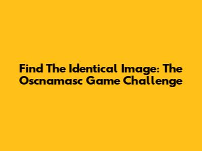 Find The Identical Image: The Oscnamasc Game Challenge