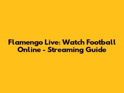Flamengo Live: Watch Football Online - Streaming Guide