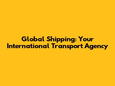 Global Shipping: Your International Transport Agency