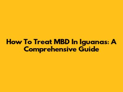 How To Treat MBD In Iguanas: A Comprehensive Guide