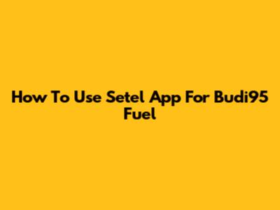 How To Use Setel App For Budi95 Fuel