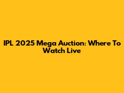 IPL 2025 Mega Auction: Where To Watch Live