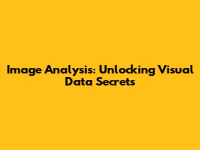 Image Analysis: Unlocking Visual Data Secrets