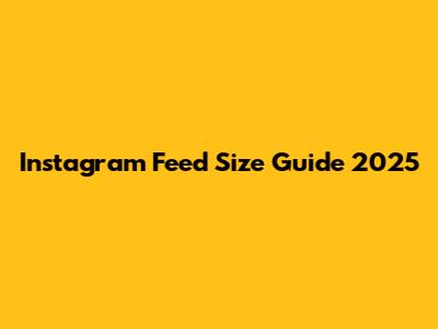 Instagram Feed Size Guide 2025