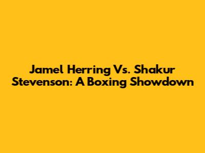 Jamel Herring Vs. Shakur Stevenson: A Boxing Showdown