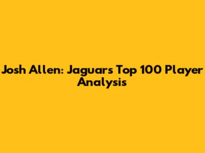Josh Allen: Jaguars' Top 100 Player Analysis