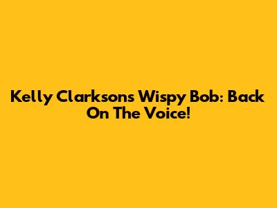 Kelly Clarkson's Wispy Bob: Back On The Voice!
