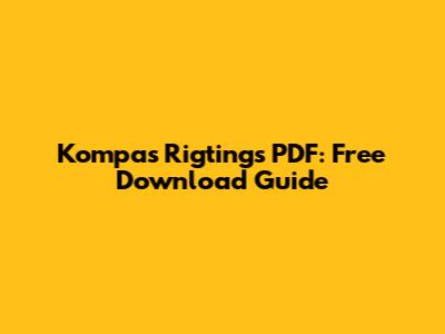Kompas Rigtings PDF: Free Download Guide