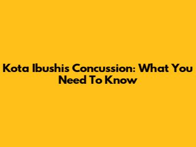 Kota Ibushi's Concussion: What You Need To Know