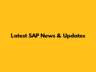 Latest SAP News & Updates