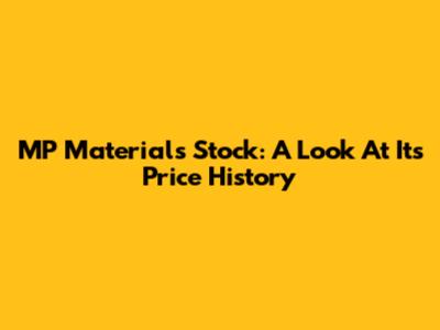 MP Materials Stock: A Look At Its Price History