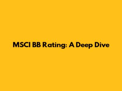 MSCI BB Rating: A Deep Dive