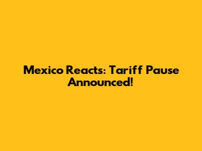 Mexico Reacts: Tariff Pause Announced!
