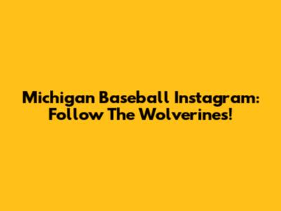 Michigan Baseball Instagram: Follow The Wolverines!