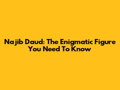Najib Daud: The Enigmatic Figure You Need To Know