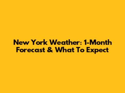 New York Weather: 1-Month Forecast & What To Expect