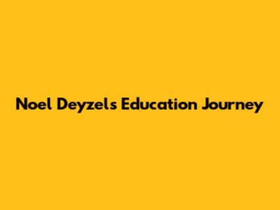 Noel Deyzel's Education Journey
